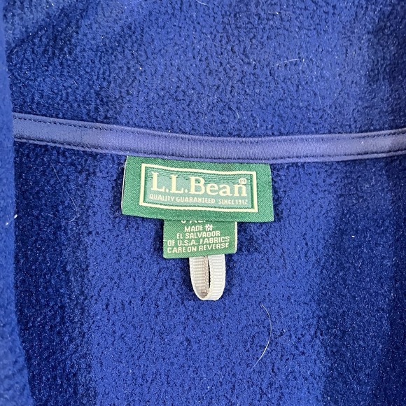 LL Bean Fleece Vest L Blue Full Zip Sleeveless‎ Jacket Outdoor Hiking Layering - Picture 2 of 10